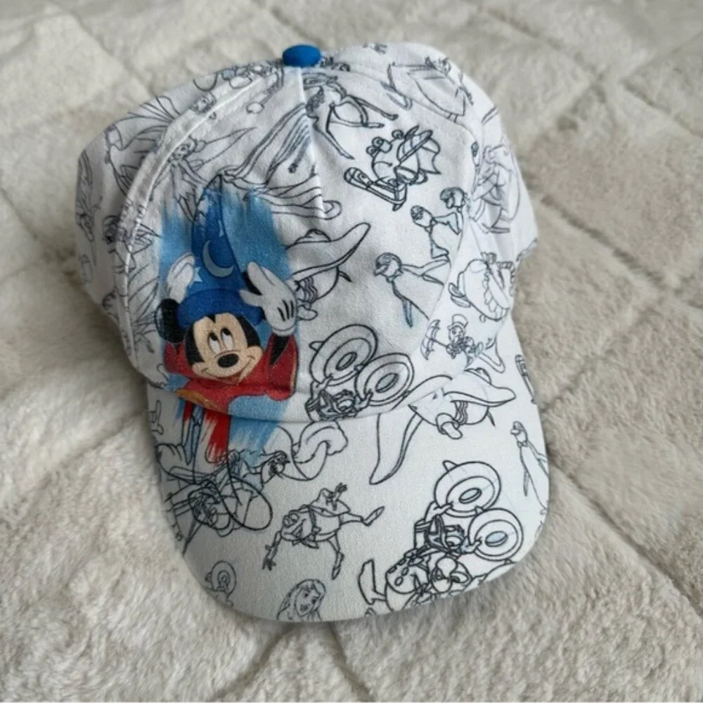Disney | Blue and White Ink & Paint Sorcerer Mickey Baseball Cap | Size Youth